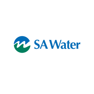 SA Water Official Supplier logo featuring a blue circular mark and the blue 'SA Water' text with 'Official Supplier' subtitle.