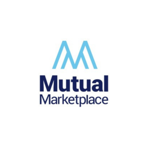 Mutual Marketplace logo: light blue double M above the dark blue text 'Mutual Marketplace' on white background