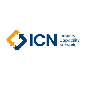 ICN logo with orange and blue arrow shapes and the words 'ICN Industry Capability Network'.
